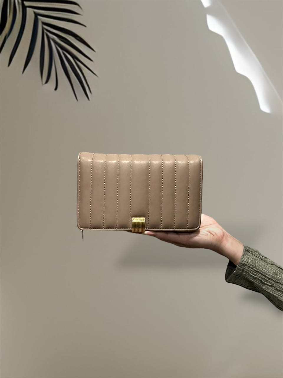 Beige Wallet Crossbody