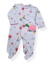 Load image into Gallery viewer, Floral Turtle Cotton Baby Romper
