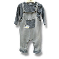 Grey Star Print Dungaree Baby Romper