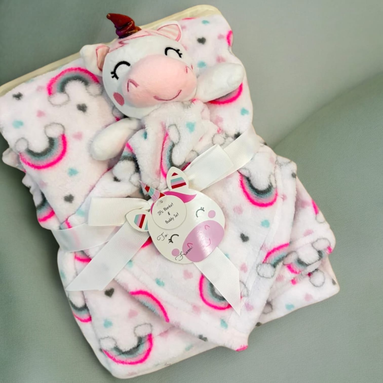 Unicorn Baby Blanket & Plush Toy Set