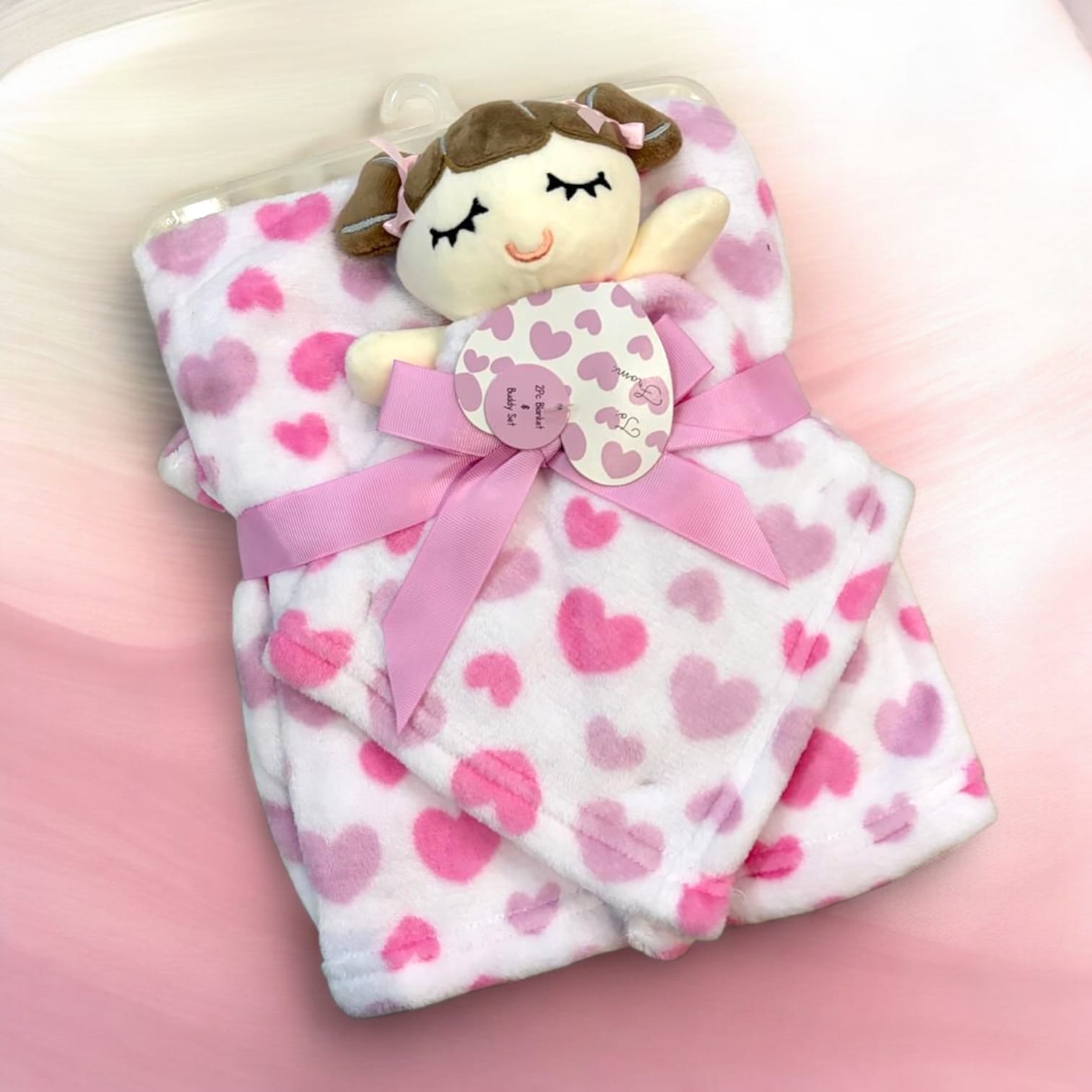 Tiny Hearts Baby Blanket Set