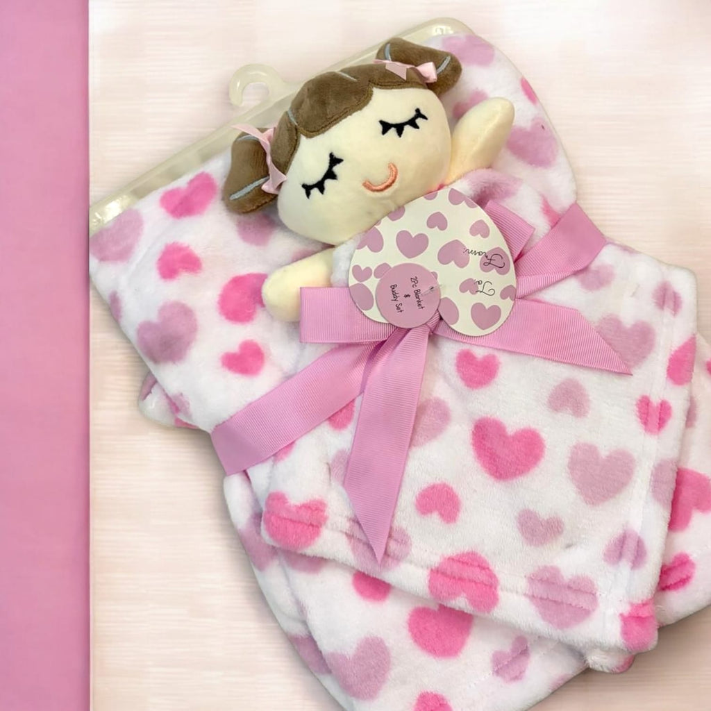 Tiny Hearts Baby Blanket Set
