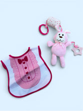 Load image into Gallery viewer, Little Bunny Baby Bib &amp; Toy Set
