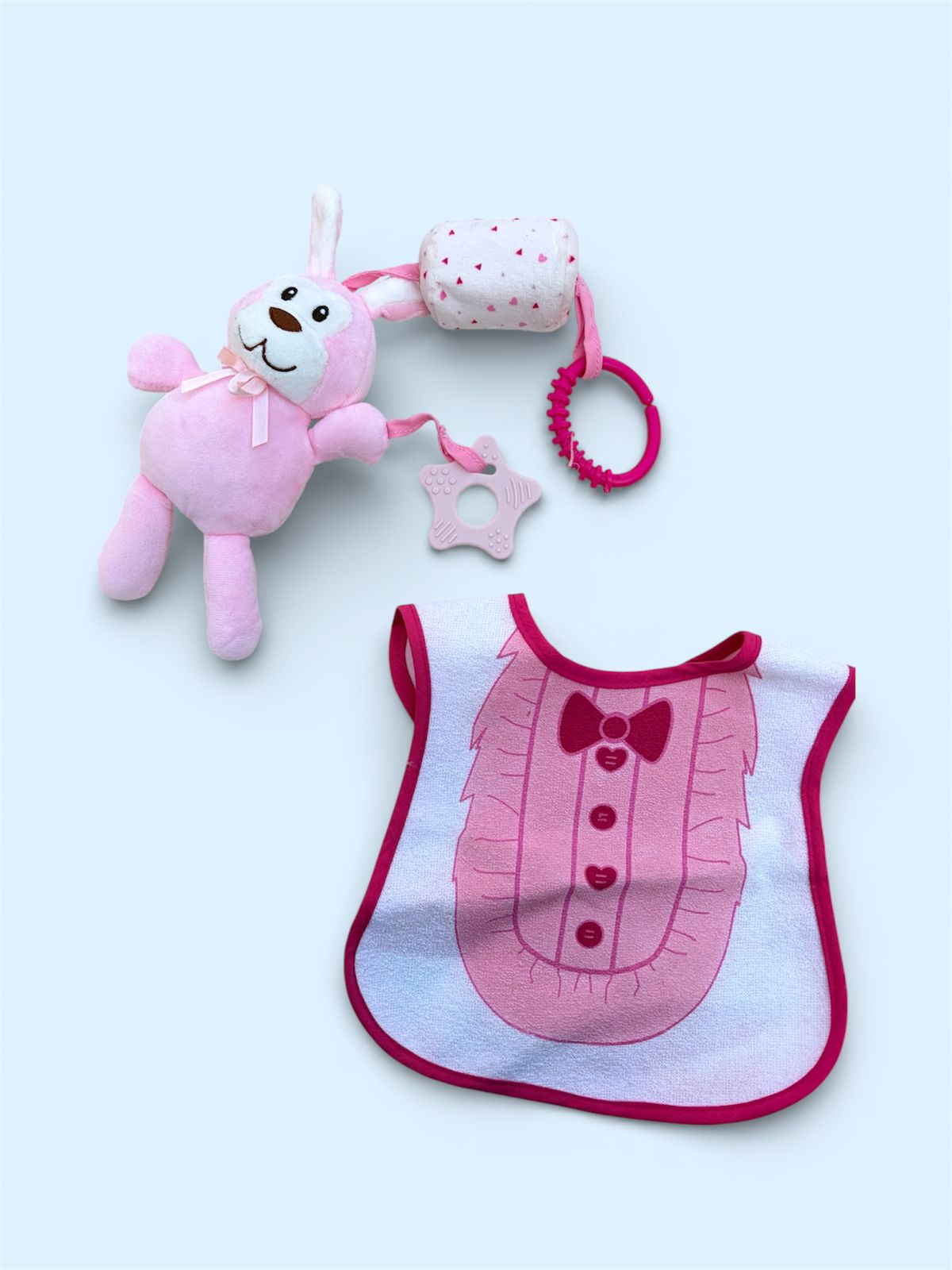 Little Bunny Baby Bib & Toy Set
