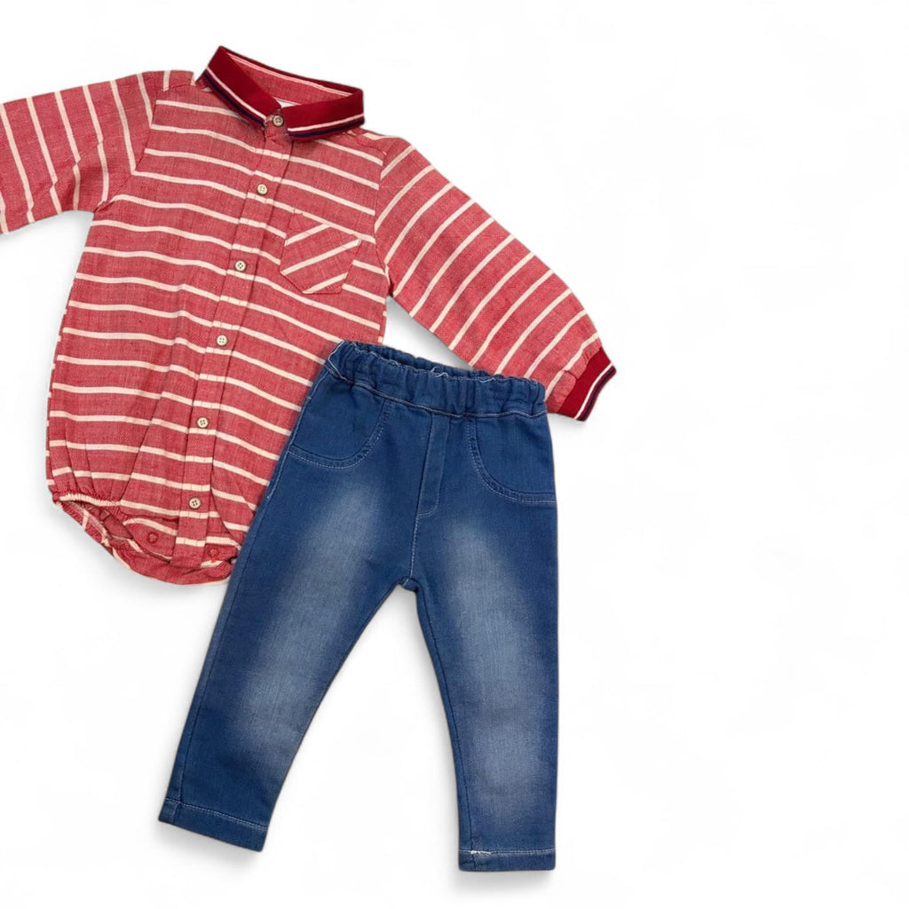 Little Classic Stripe Denim Set