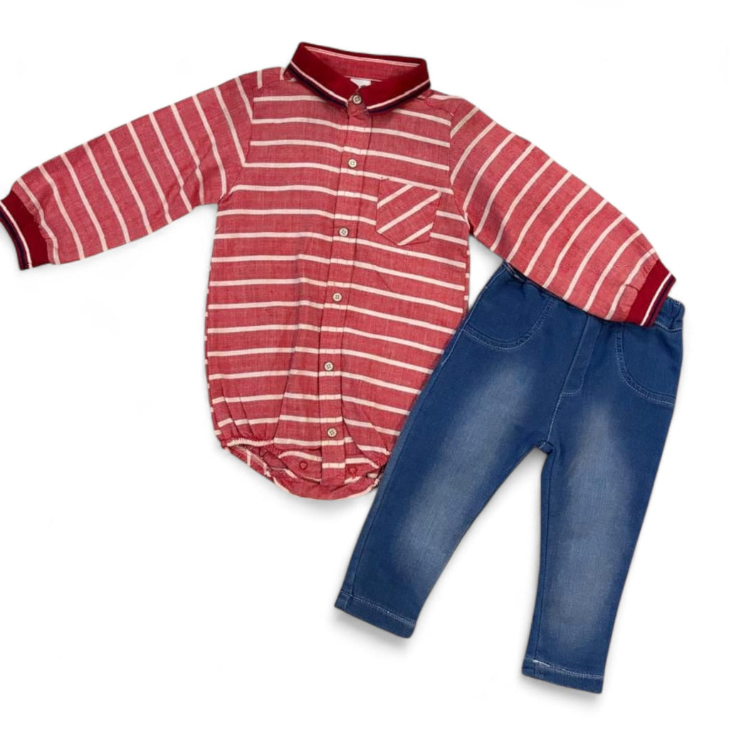 Little Classic Stripe Denim Set