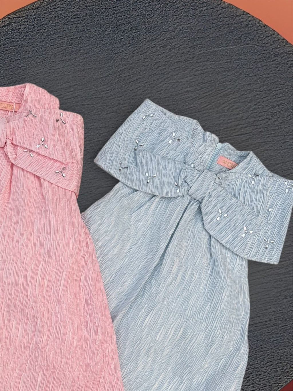 Sky Blue Textured Bow Cape Dress