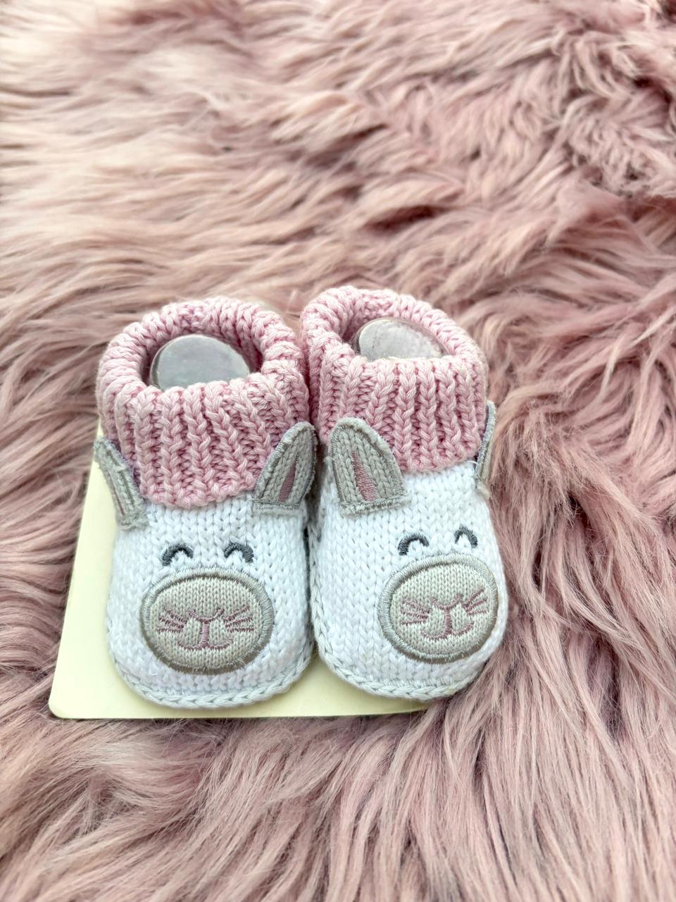 Petal Bunny Knit Baby Booties
