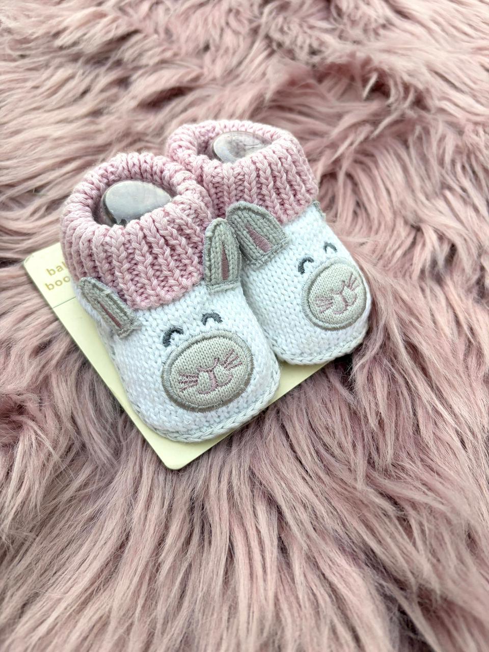 Petal Bunny Knit Baby Booties