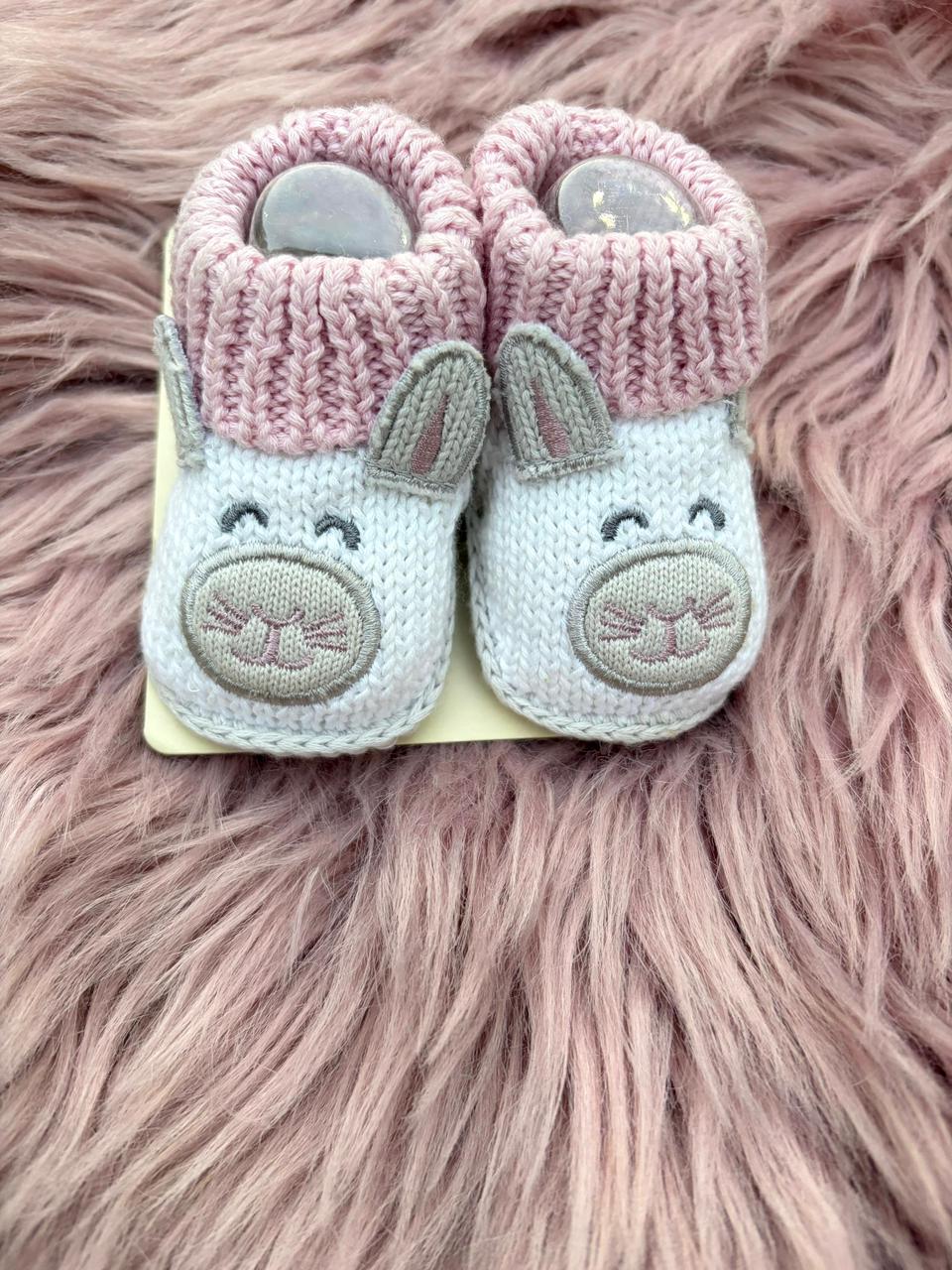 Petal Bunny Knit Baby Booties