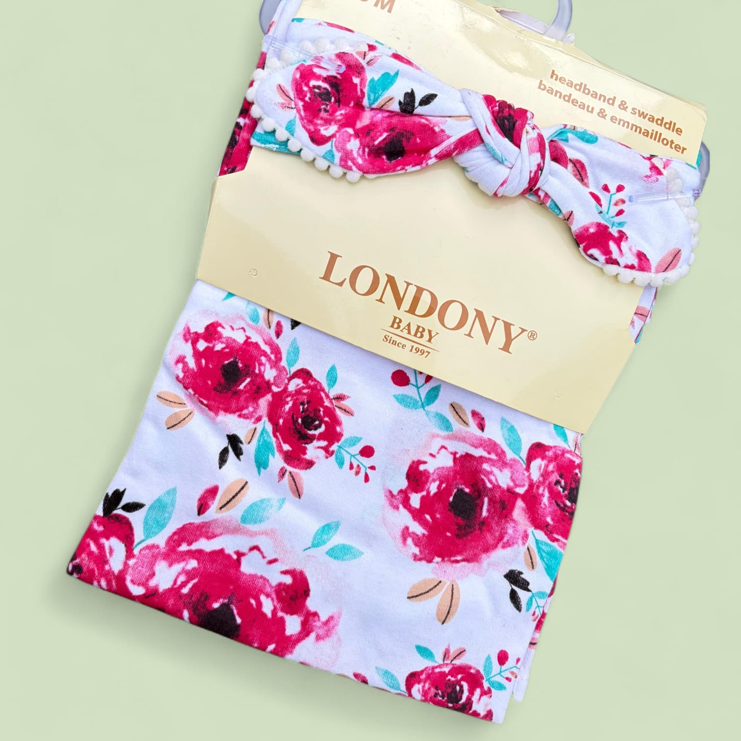 Baby Floral Swaddle & Headband Set newborn