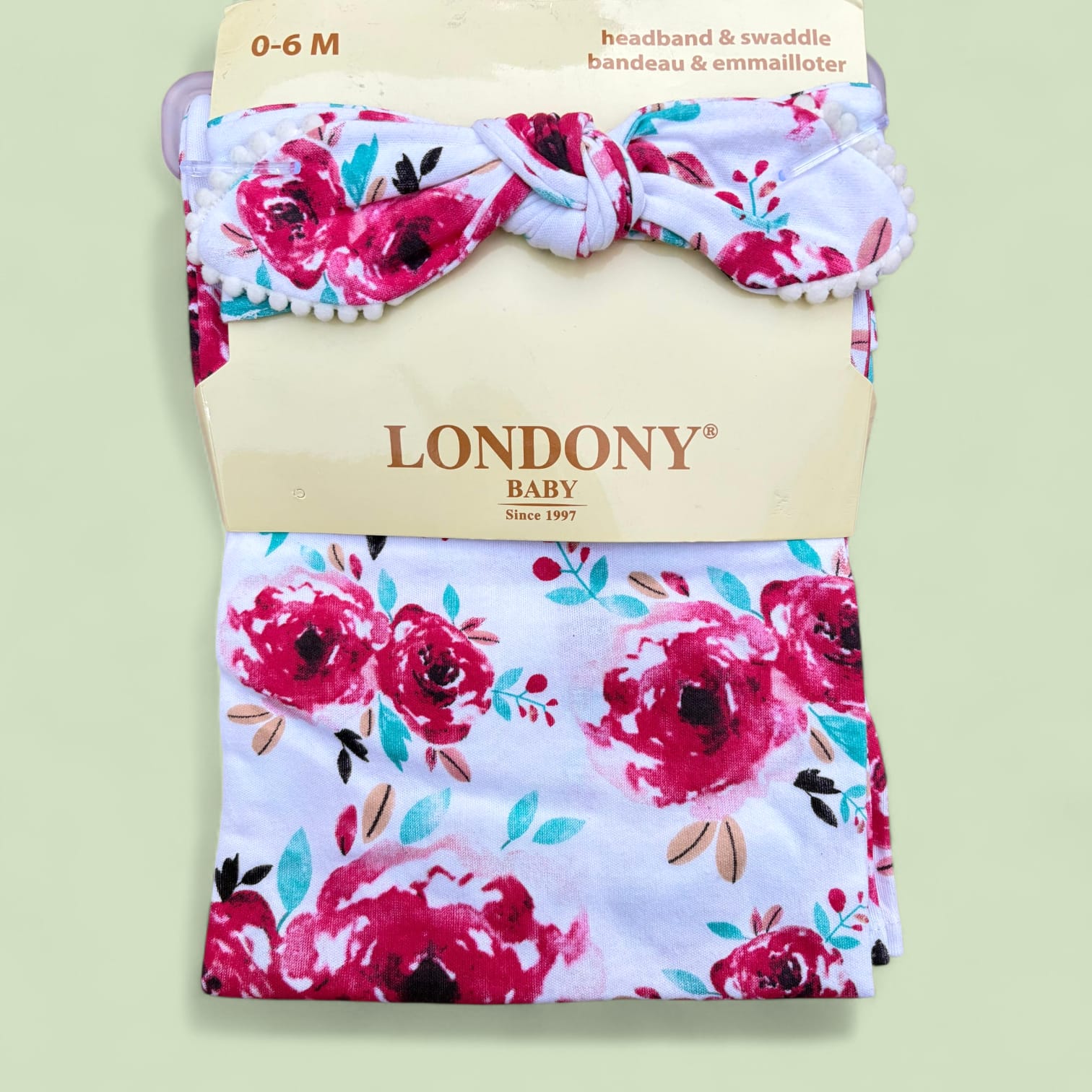 Baby Floral Swaddle & Headband Set newborn