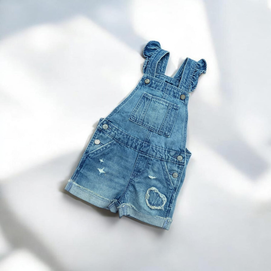 Cute Ruffle Strap Denim Baby Dungaree