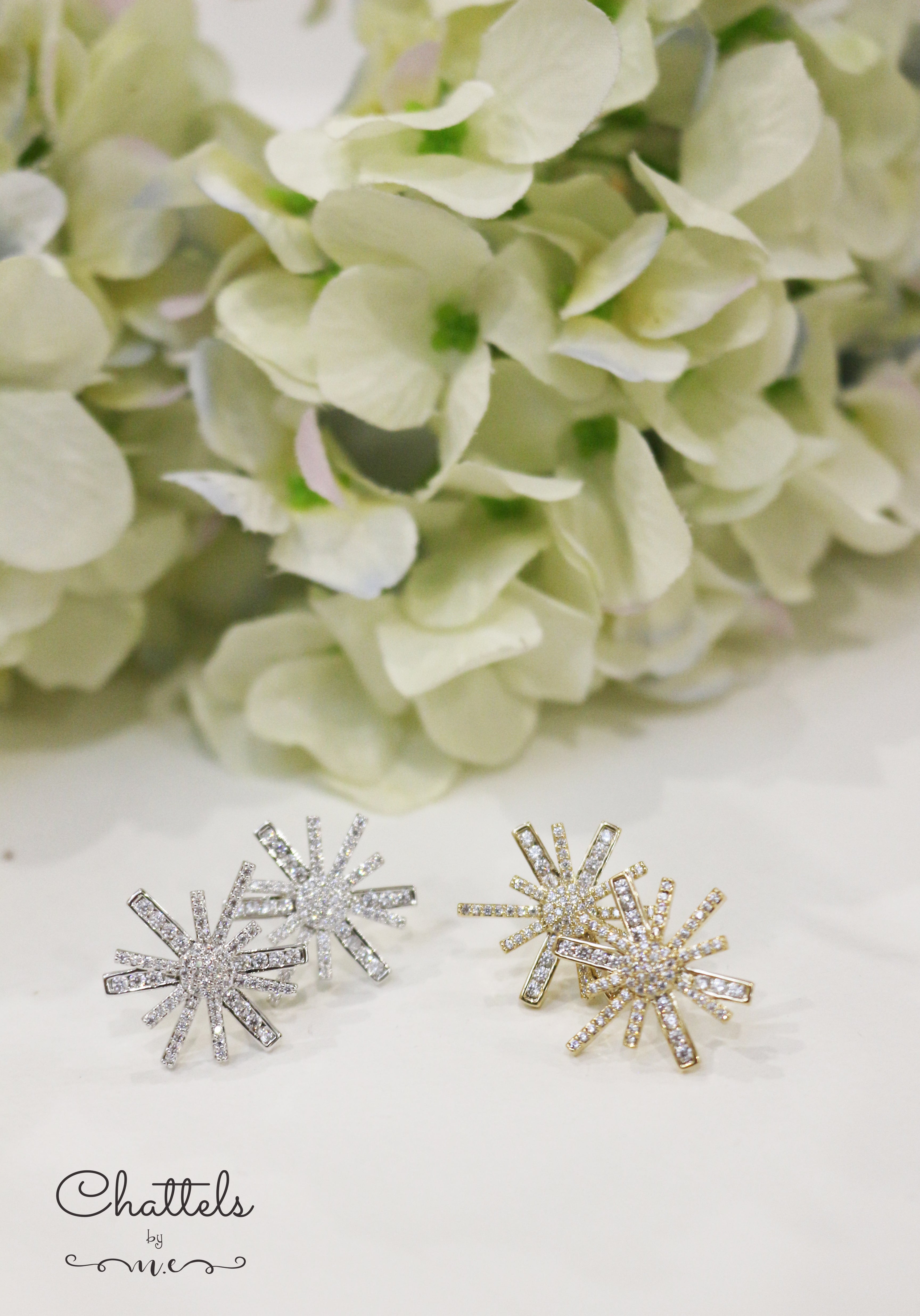 Flamboyant Stud Earrings (Silver)