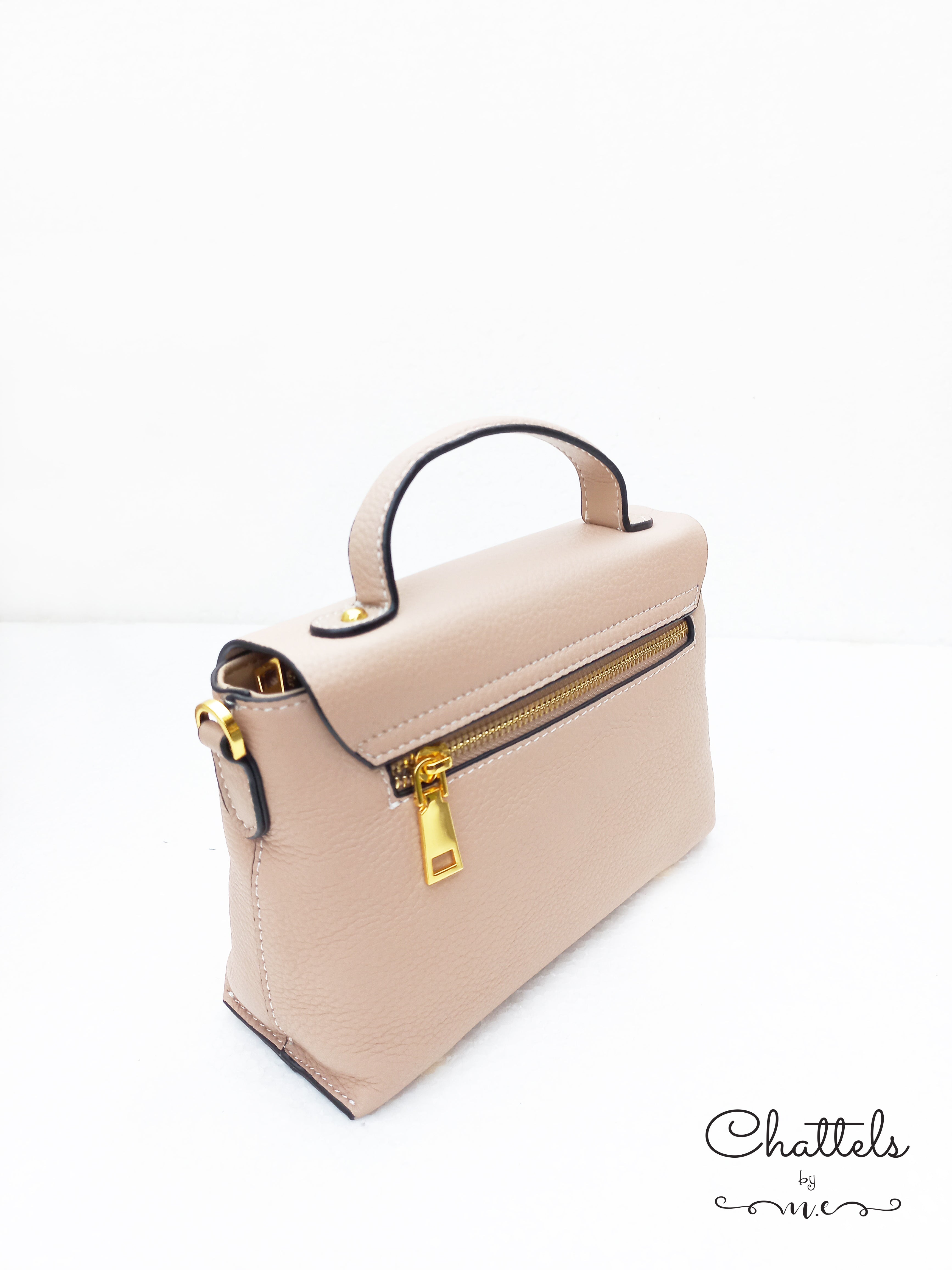 "Callie leather bag” (Beige)
