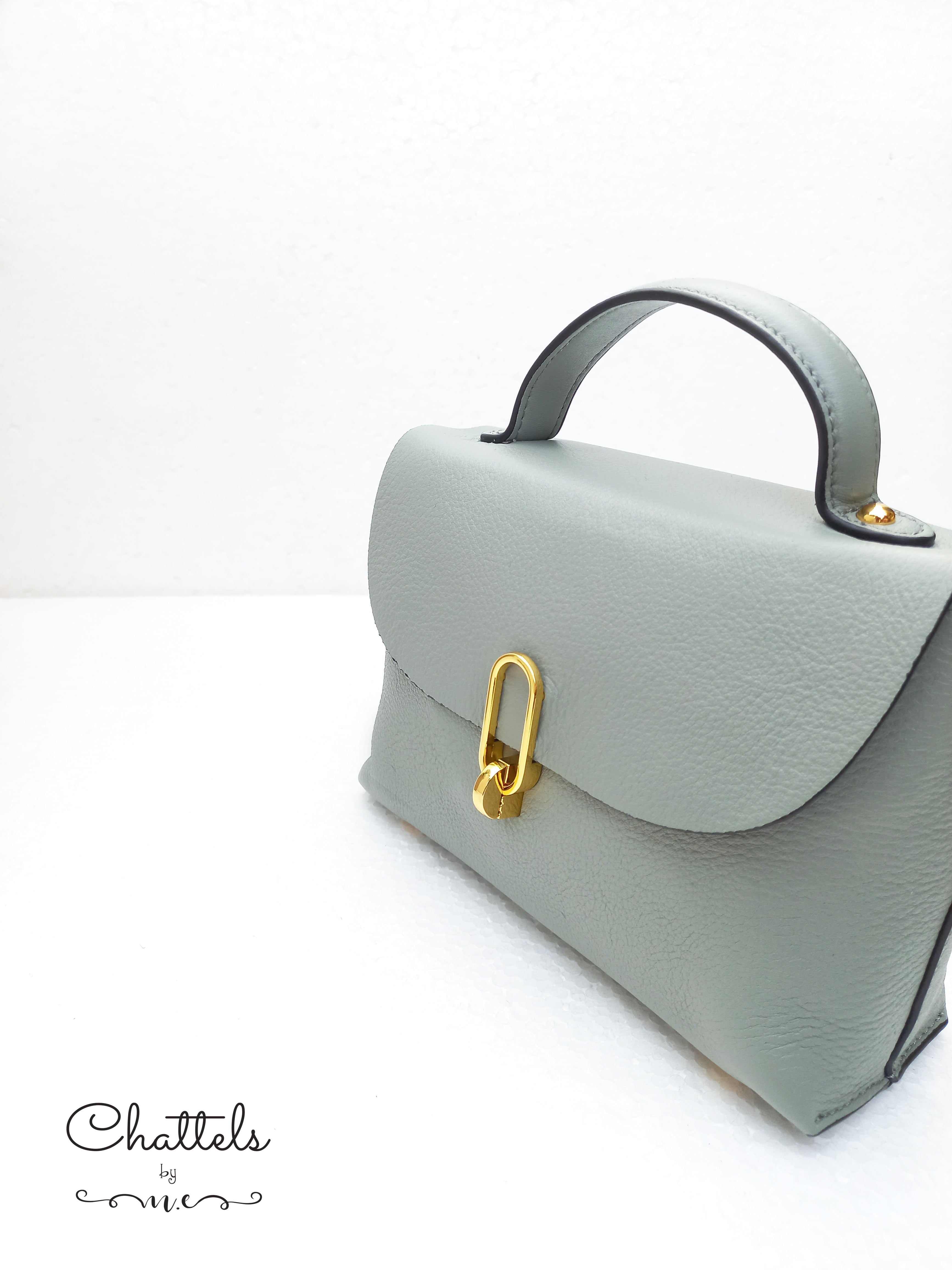 "Callie leather bag” (Grey Green)