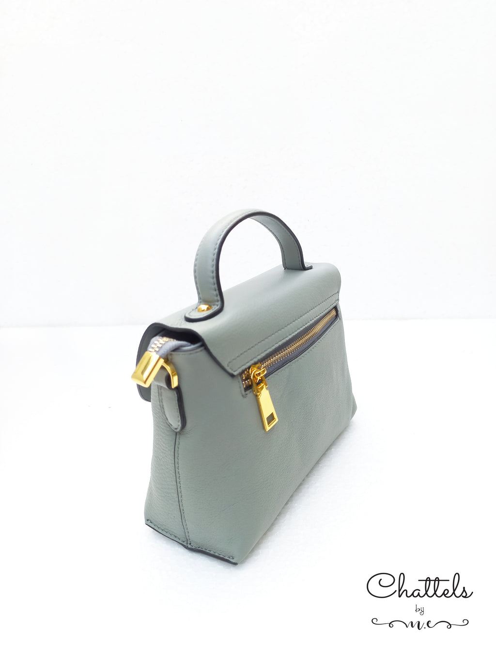 "Callie leather bag” (Grey Green)