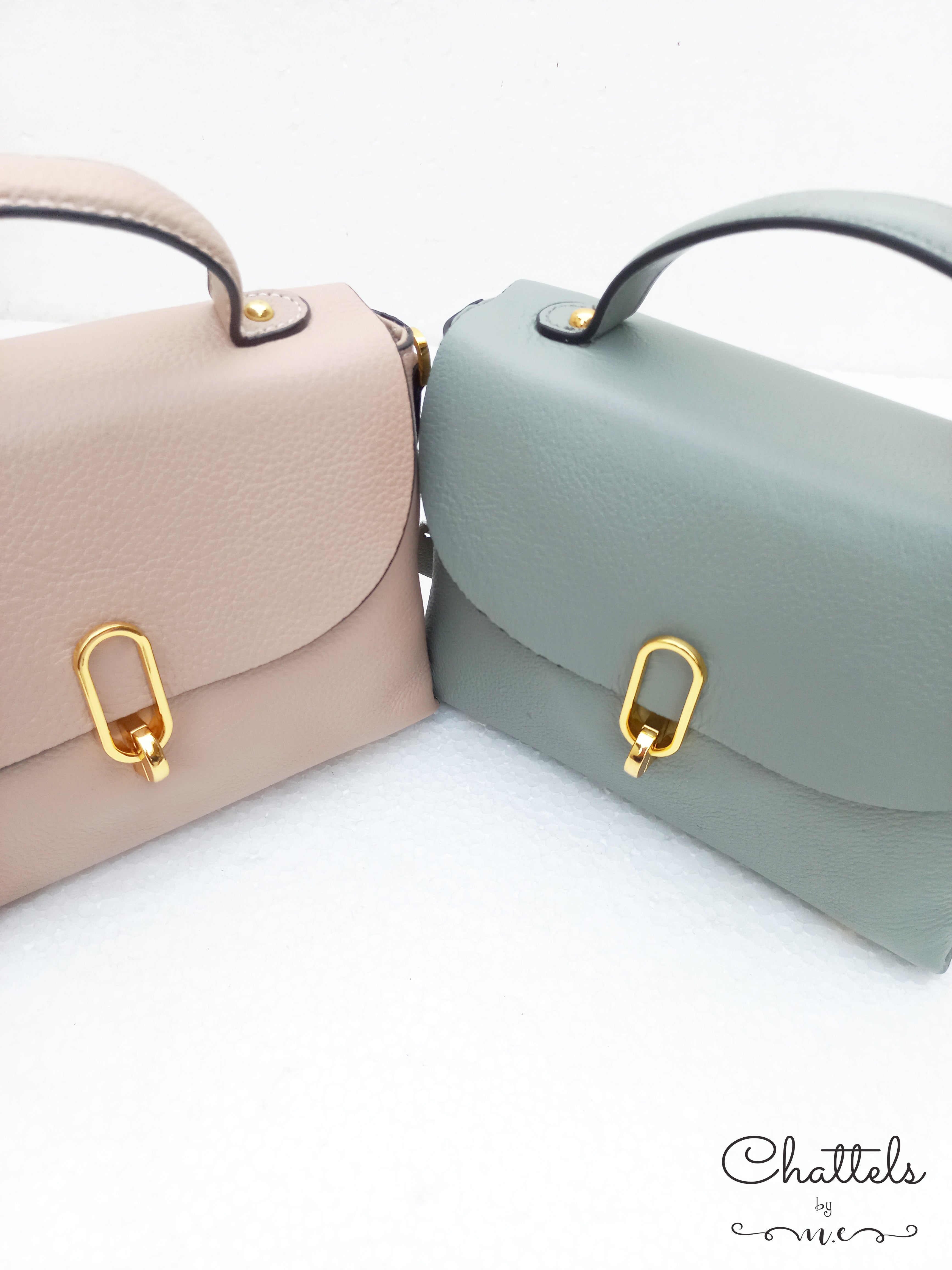 "Callie leather bag” (Beige)