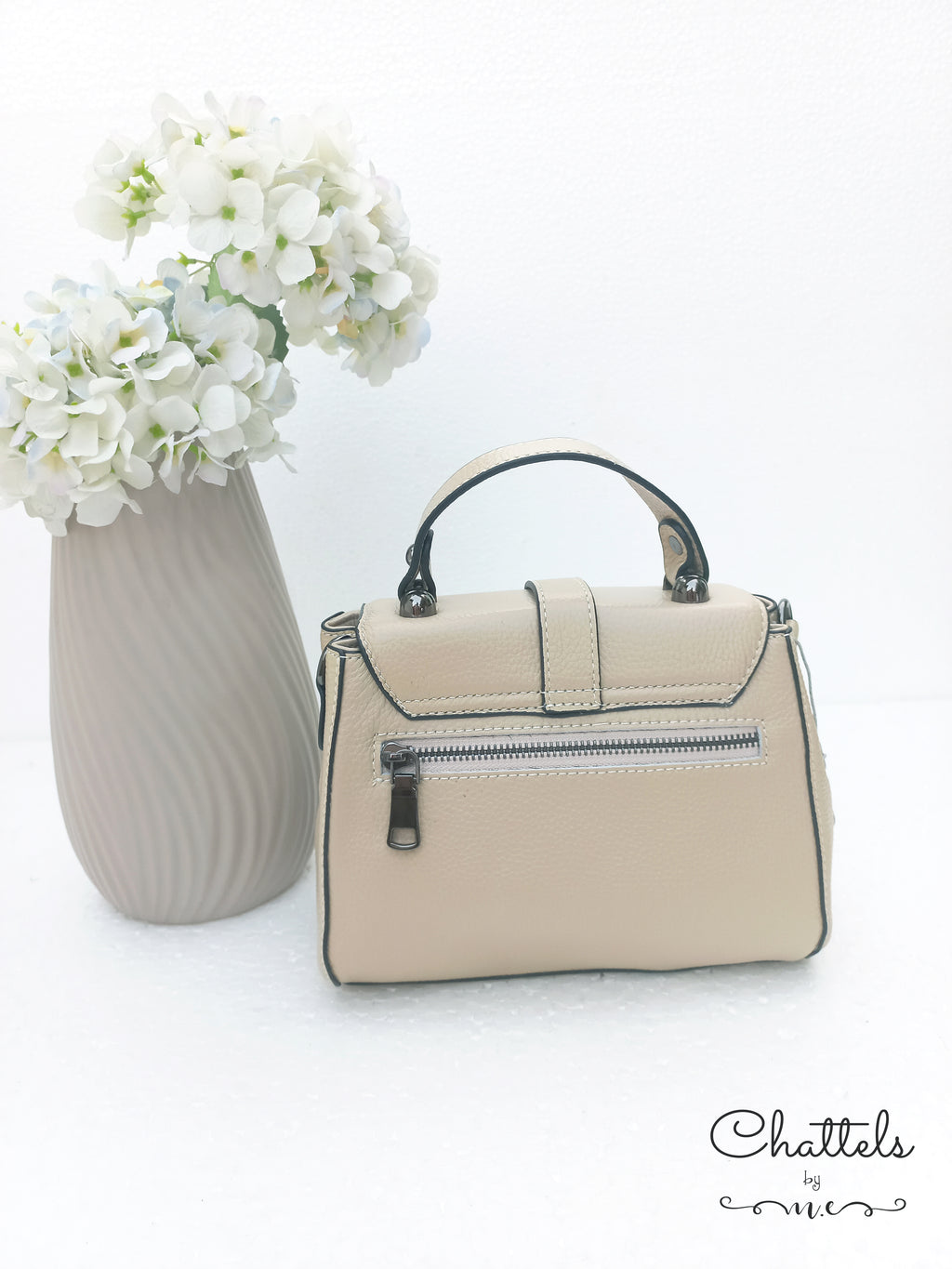 “Sierra Leather Handbag” (Khaki)