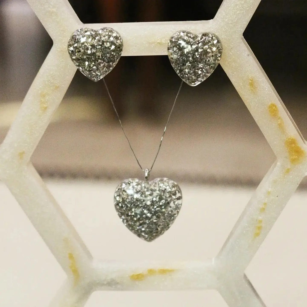 Silver Heart Pendant Set jewellery – Ziandra Pakistan