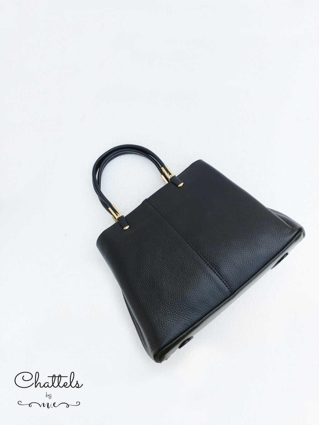 “Katlynne Leather Bag” (Black)