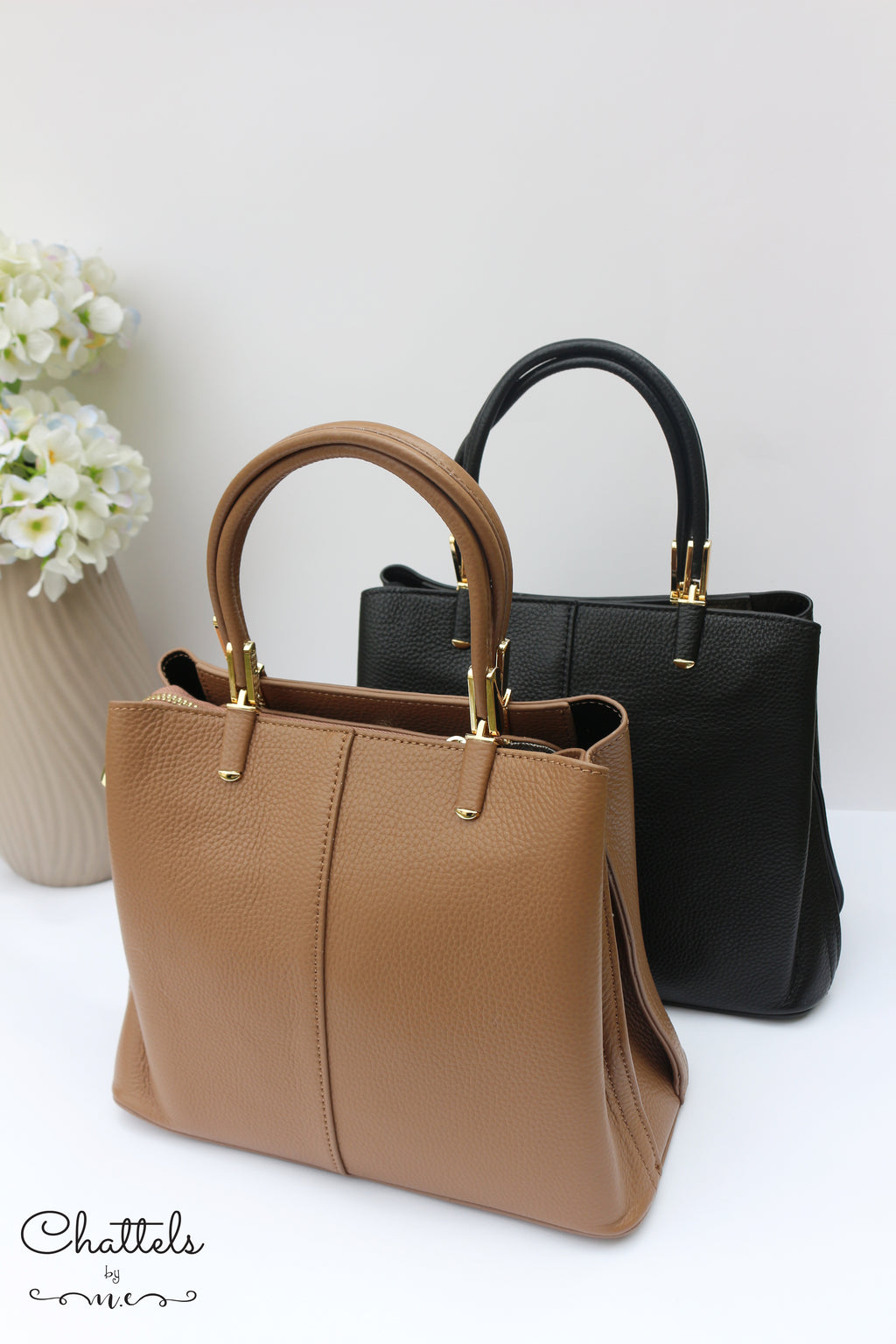 “Katlynne Leather Bag” (Brown)