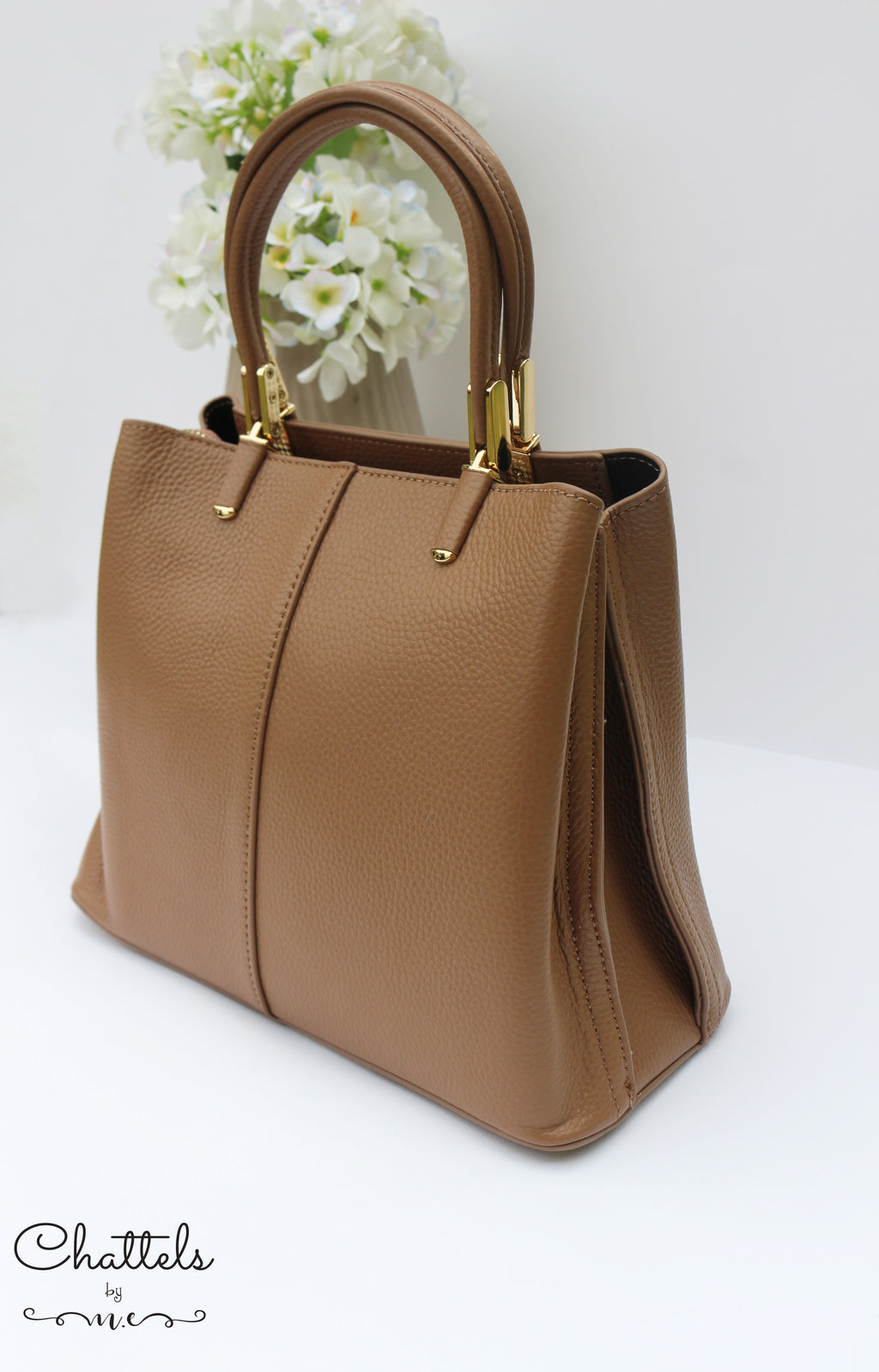 “Katlynne Leather Bag” (Brown)