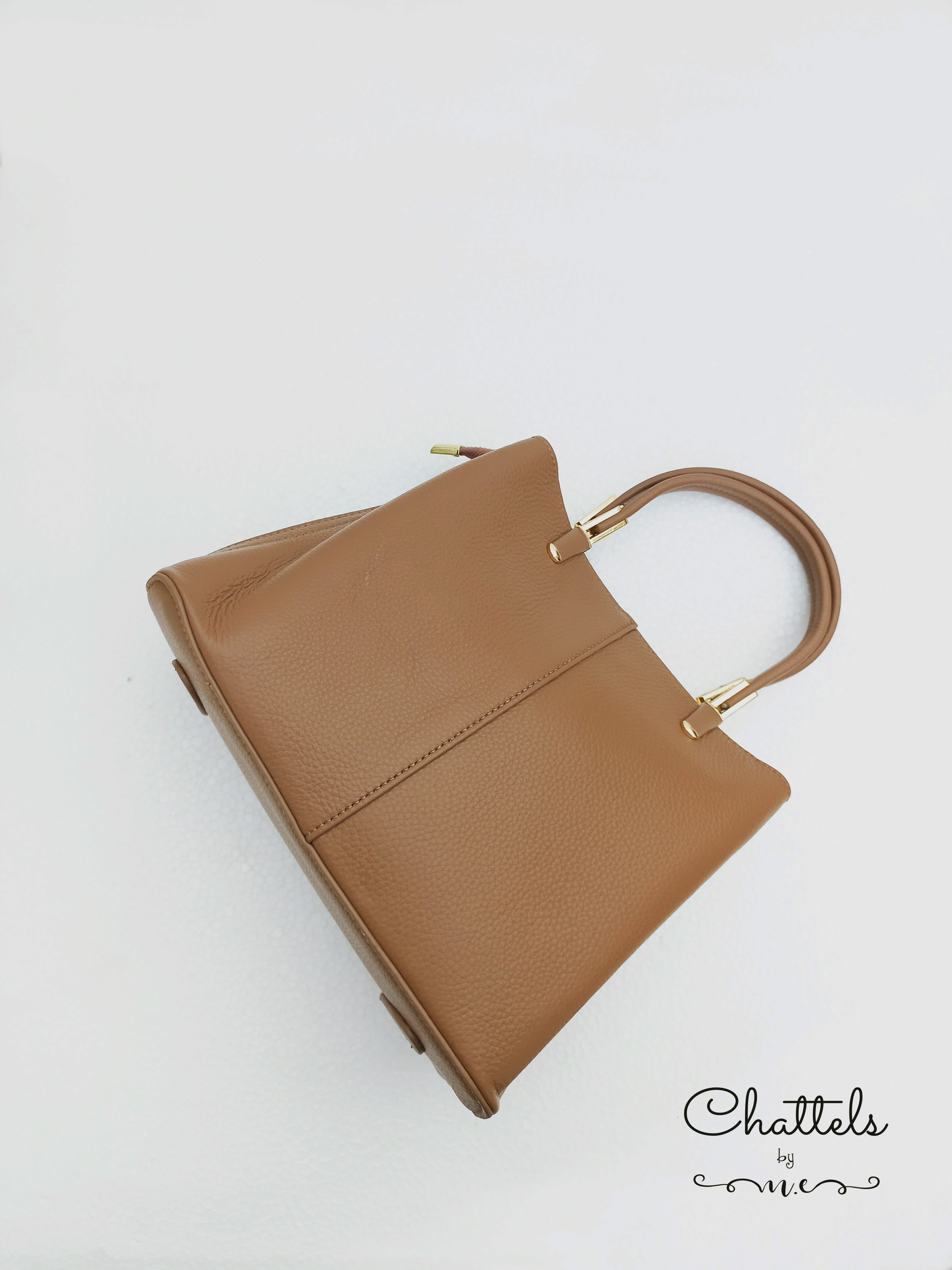 “Katlynne Leather Bag” (Brown)