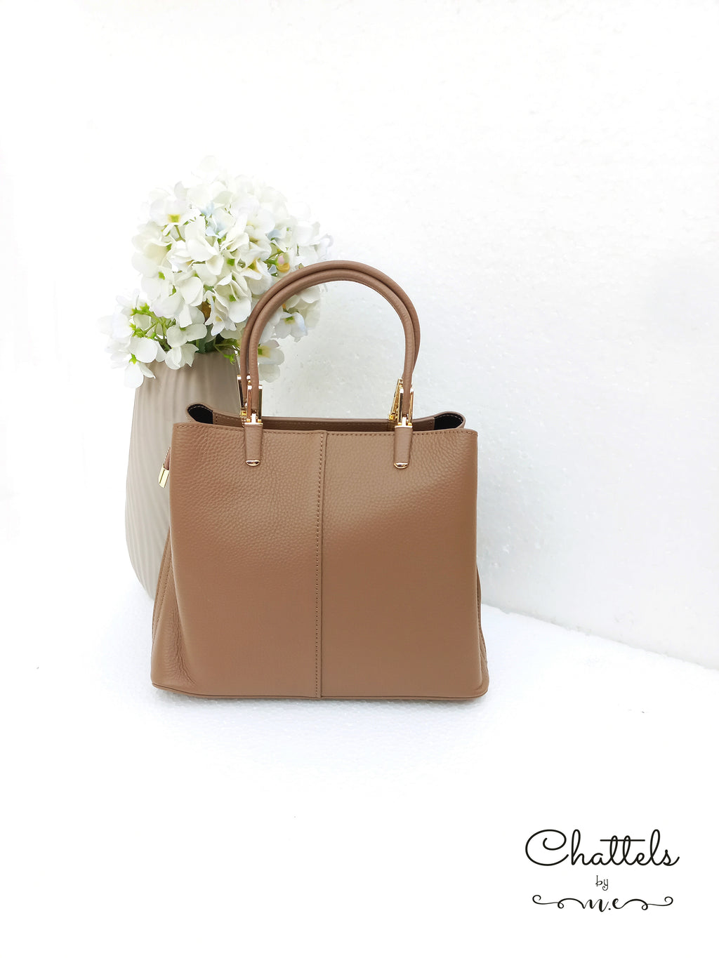 “Katlynne Leather Bag” (Brown)