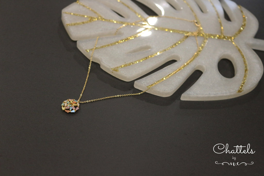 “Mirella Multi-Color Round Shaped Necklace"