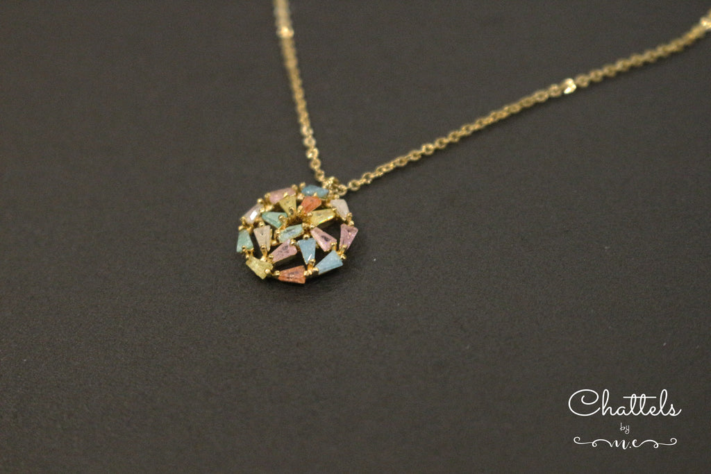 “Mirella Multi-Color Round Shaped Necklace"