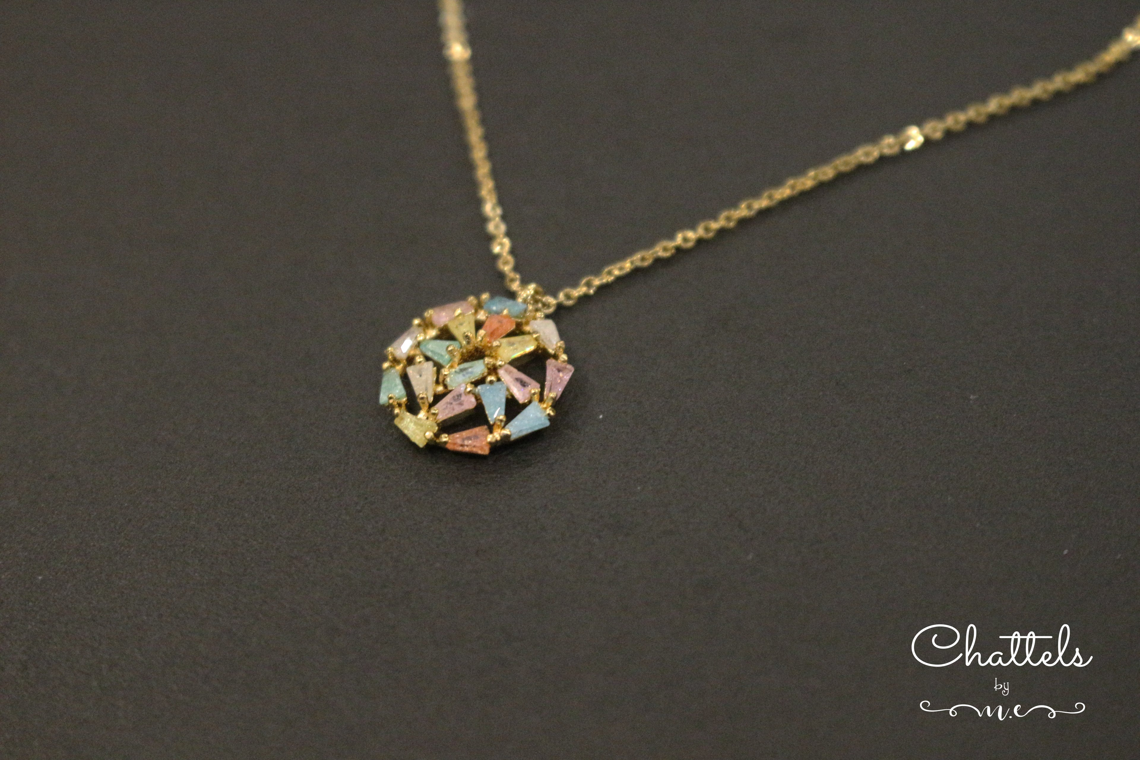 “Mirella Multi-Color Round Shaped Necklace"
