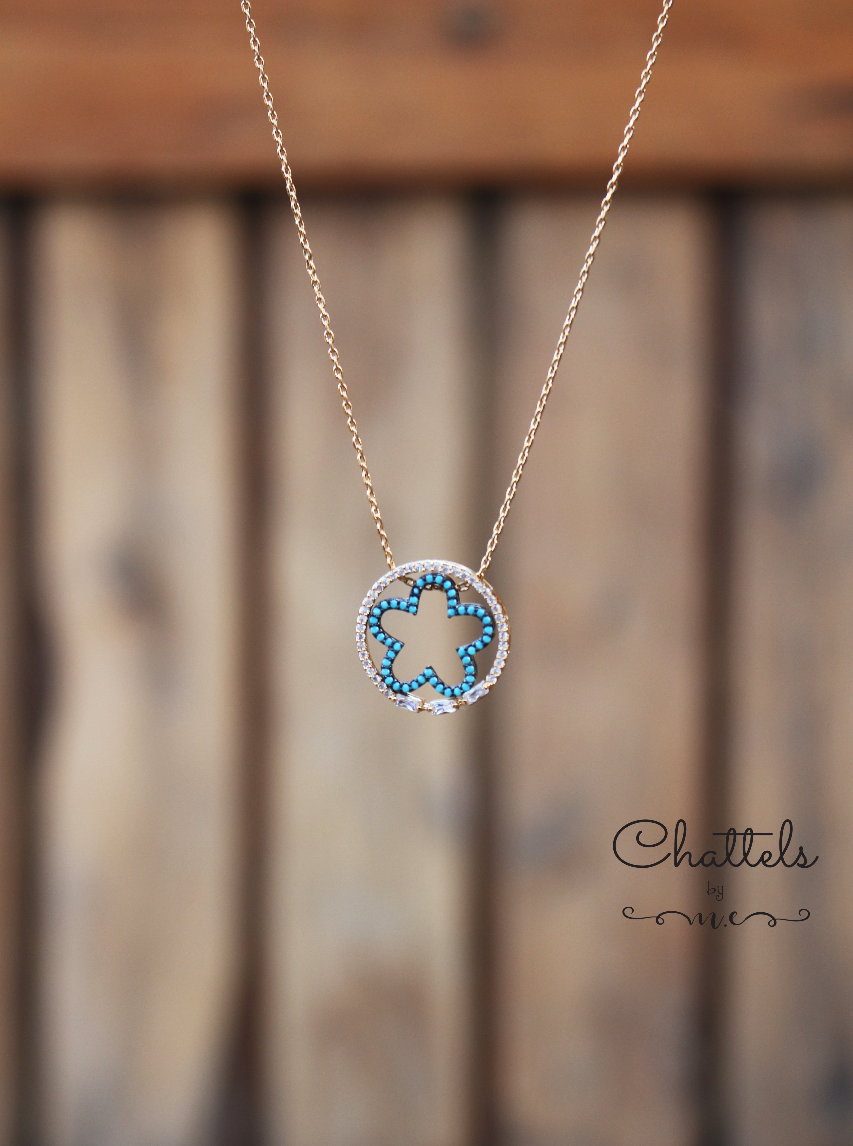 "Brunnera Necklace" (Gold)